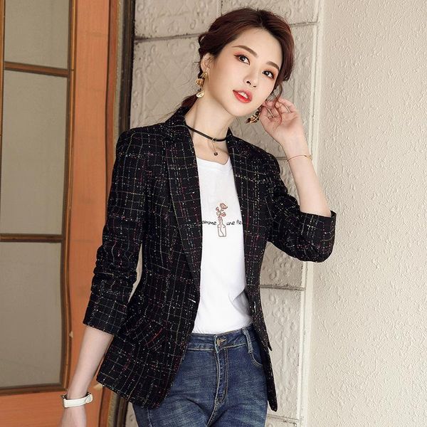 women's suits & blazers vintage women long sleeve blazer 2021 spring autumn tweed elegant coat ladies chic plaid suit jackets and casa, White;black
women's suits & blazers vintage women long sleeve blazer 2021 spring autumn tweed elegant coat ladies chic plaid suit jackets and casa, White;black