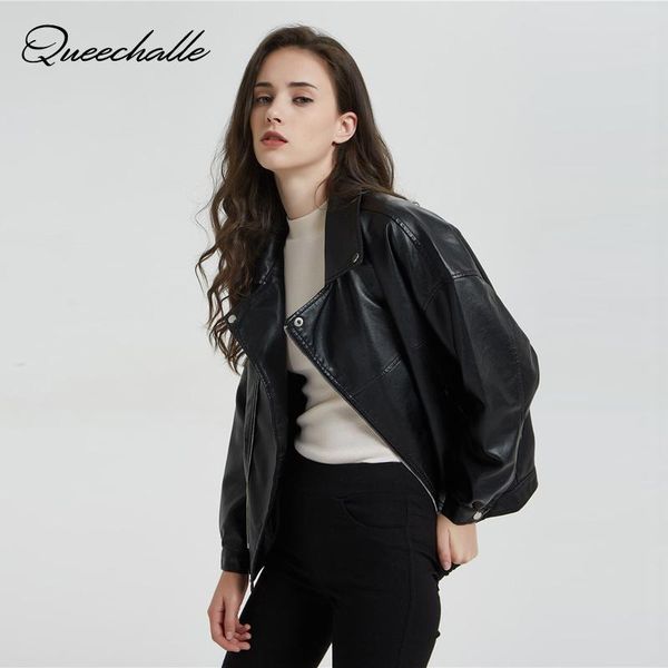 new women's leather coats spring autumn 2021 black turn-down collar loose locomotive jacket pu female faux leather coat outwear
new women's leather coats spring autumn 2021 black turn-down collar loose locomotive jacket pu female faux leather coat outwear