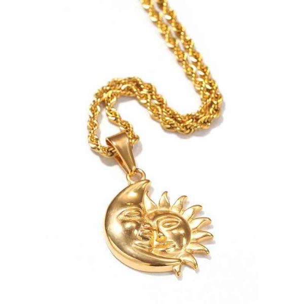 price stainls steel sun and moon apollo god pendant color retaining gold plating necklace, Silver
price stainls steel sun and moon apollo god pendant color retaining gold plating necklace, Silver