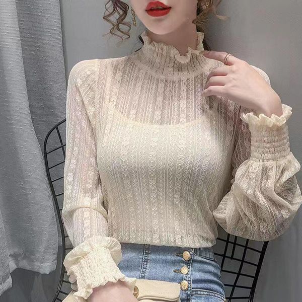 women's blouses & shirts fashion women floral lace blouse 2021 spring all-match mesh see through vintage clothes white sweet long
women's blouses & shirts fashion women floral lace blouse 2021 spring all-match mesh see through vintage clothes white sweet long