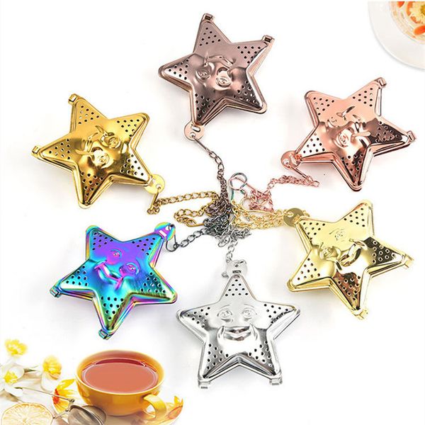 star tea infuser with chain 6 colors tea strainer 304 stainless steel tea bag kitchen tools
star tea infuser with chain 6 colors tea strainer 304 stainless steel tea bag kitchen tools
