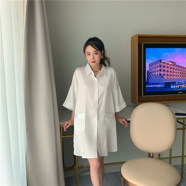 2021 new women's ice silk pajamas, monochrome, loose, simple, lapel cardigan, thin shirt, large, spring and autumn series zc0q, Black;red
2021 new women's ice silk pajamas, monochrome, loose, simple, lapel cardigan, thin shirt, large, spring and autumn series zc0q, Black;red