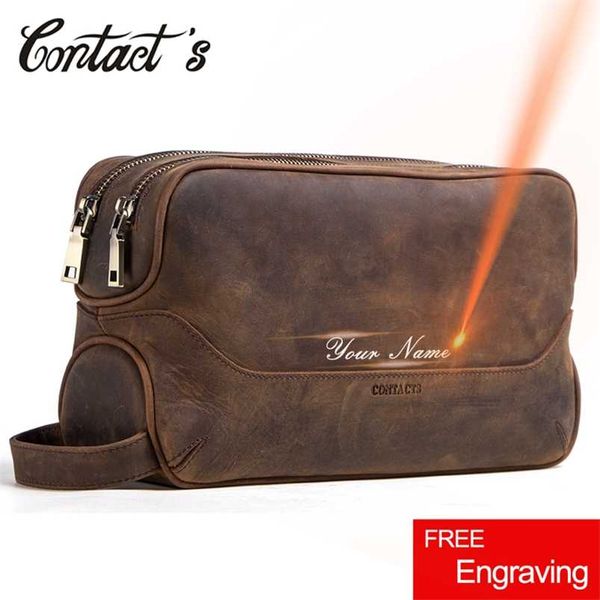 contact's genuine leather cosmetic bag men luxury large capacity men makeup pouch organizer travel vintage toiletry bags storage 211221
contact's genuine leather cosmetic bag men luxury large capacity men makeup pouch organizer travel vintage toiletry bags storage 211221