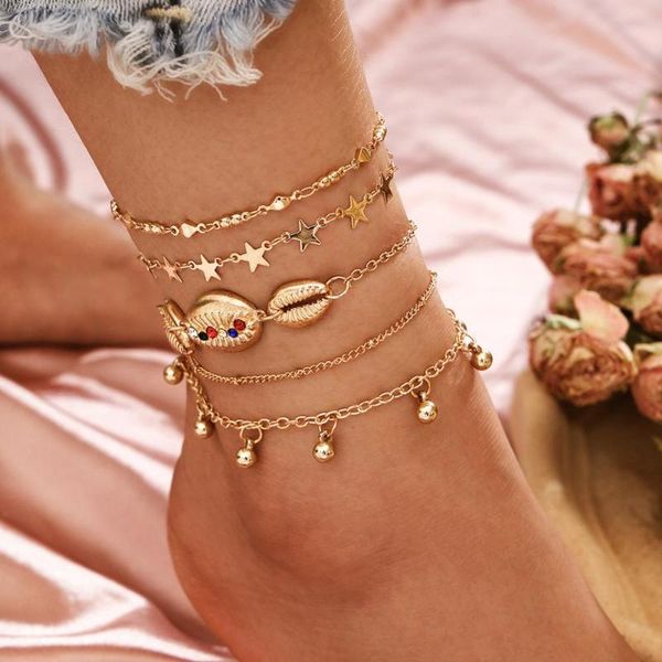 anklets bohemian wind beach shell stars five-pointed star water tassel feet decorated with multi-layer 5-piece foot chain for women gift, Red;blue
anklets bohemian wind beach shell stars five-pointed star water tassel feet decorated with multi-layer 5-piece foot chain for women gift, Red;blue