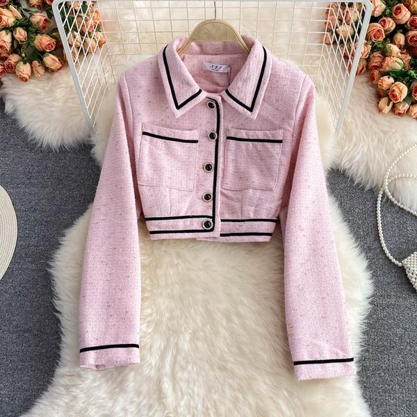 women's jackets autumn fashion streetwear short tweed jacket coat women korean sweet slim casual outwear crop top, Black;brown
women's jackets autumn fashion streetwear short tweed jacket coat women korean sweet slim casual outwear crop top, Black;brown