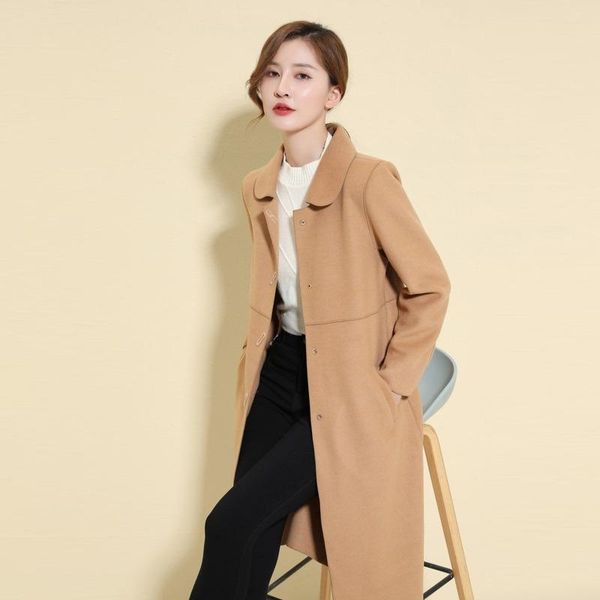 women's wool & blends 2021 autumn winter fashion woolen blended coat female single-breasted solid loose jacket plus size outwear w854, Black
women's wool & blends 2021 autumn winter fashion woolen blended coat female single-breasted solid loose jacket plus size outwear w854, Black