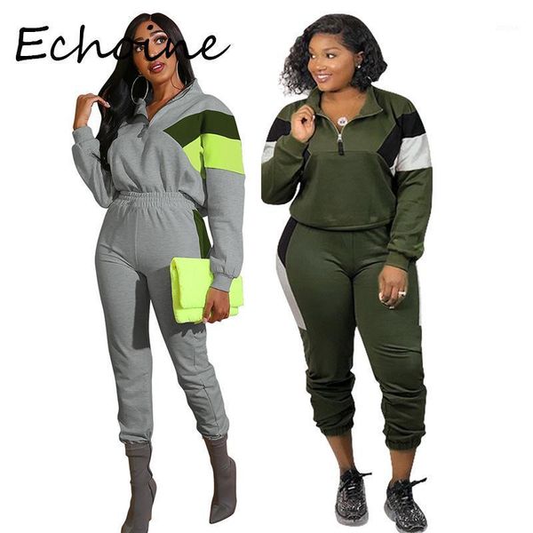 two piece dress fashion pieces set color patchwork sportwear turn down collar loose crop + long pants jogging femme tracksuit women, White
two piece dress fashion pieces set color patchwork sportwear turn down collar loose crop + long pants jogging femme tracksuit women, White