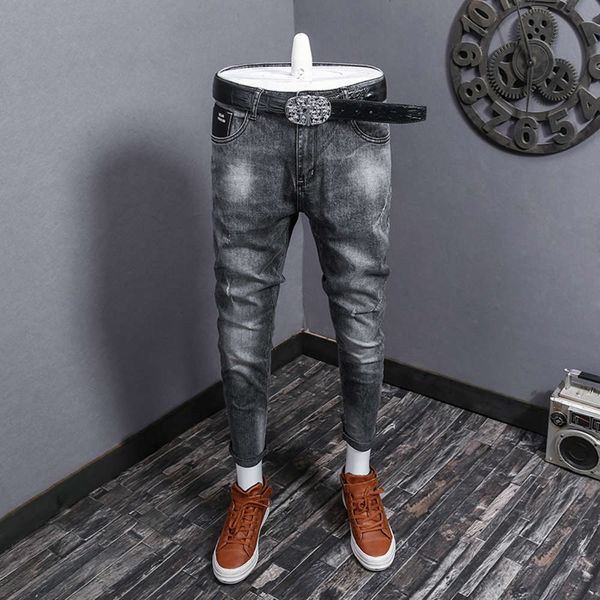 2020 spring autumn black and grey jeans fashion brand slim small feet versatile youth korean long pants men's shoes, Blue
2020 spring autumn black and grey jeans fashion brand slim small feet versatile youth korean long pants men's shoes, Blue