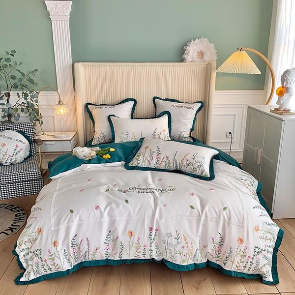 luxury white 800tc egyptian cotton floral embroidery bedding set king size duvet cover bed sheet pillowcases home textiles
luxury white 800tc egyptian cotton floral embroidery bedding set king size duvet cover bed sheet pillowcases home textiles