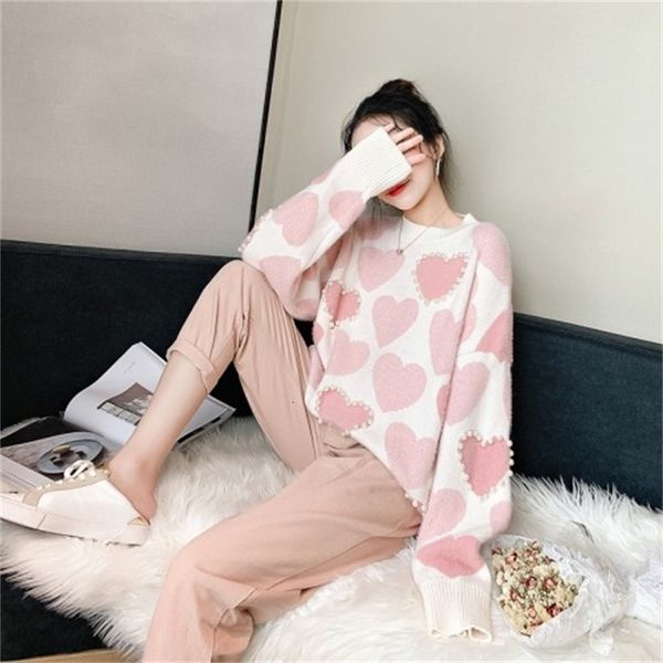 women's sweaters korean fashion kawaii beading sweet heart pattern women autumn winter cute mink cashmere knitted pullover jumpers, White;black
women's sweaters korean fashion kawaii beading sweet heart pattern women autumn winter cute mink cashmere knitted pullover jumpers, White;black