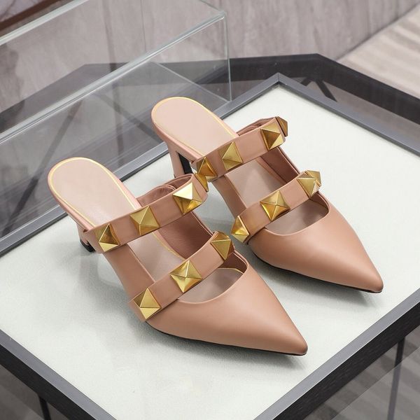 2021 fashion female designer pointed high heels lace-up rivet dress shoes dress sandals casual flat slippers vt38, Black
2021 fashion female designer pointed high heels lace-up rivet dress shoes dress sandals casual flat slippers vt38, Black