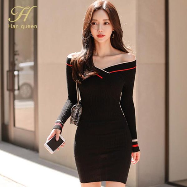 casual dresses h han queen slash neck elastic knitted dress women autumn winter long sleeve sheath pencil work bodycon vestidos, Black;gray
casual dresses h han queen slash neck elastic knitted dress women autumn winter long sleeve sheath pencil work bodycon vestidos, Black;gray