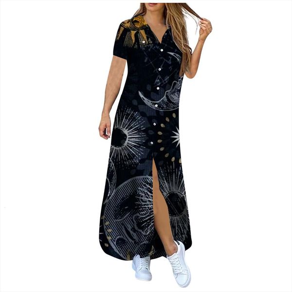 40 pocket button shirt women dresses print casual loose robe lapel short sleeve summer vintage long maxi vestidos, Black;gray
40 pocket button shirt women dresses print casual loose robe lapel short sleeve summer vintage long maxi vestidos, Black;gray