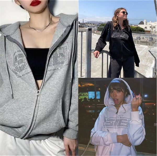 women's hoodies & sweatshirts rhinestone letter print women long sleeve sweatshirt hoodis zipper loose oversized streetwear casual 2021, Black
women's hoodies & sweatshirts rhinestone letter print women long sleeve sweatshirt hoodis zipper loose oversized streetwear casual 2021, Black
