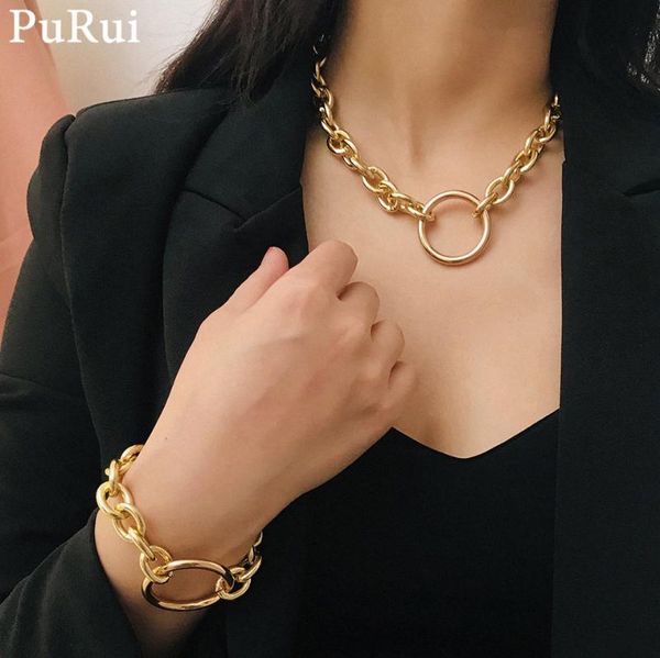 big circle pendant link chain necklace bracelet punk geometric choker collar charm bracelet fashion jewelry sets for women, Silver
big circle pendant link chain necklace bracelet punk geometric choker collar charm bracelet fashion jewelry sets for women, Silver