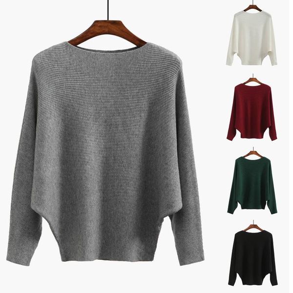women's sweaters autumn and winter fasion off-the-shoulder long sleeve one-word collar sweater knitted solid color tunic, White;black
women's sweaters autumn and winter fasion off-the-shoulder long sleeve one-word collar sweater knitted solid color tunic, White;black