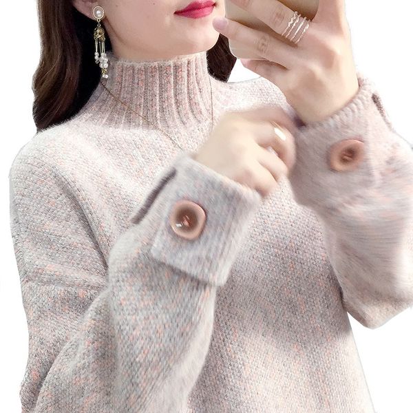 women's turtleneck loose outside wear new winter velvet ladies with warm sweater 57nr, White;black
women's turtleneck loose outside wear new winter velvet ladies with warm sweater 57nr, White;black