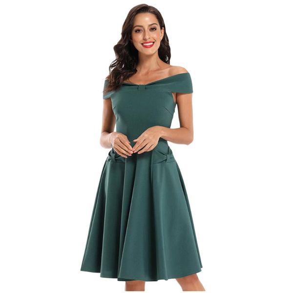 casual dresses elegant lady party summer women dress solid off shoulder slash neck backless high waist midi vestidos, Black;gray
casual dresses elegant lady party summer women dress solid off shoulder slash neck backless high waist midi vestidos, Black;gray