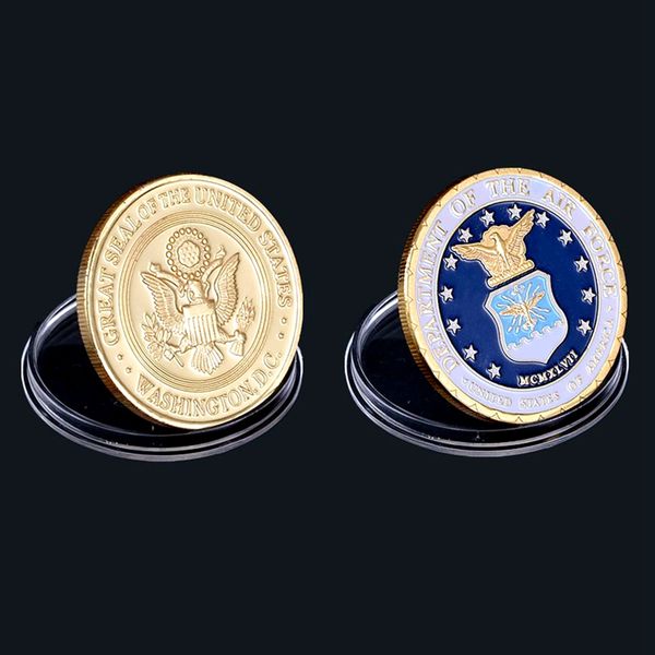 50pcs non magnetic metal crafts usa military challenge gold coin department of the air force washington d.c value with badge capsule
50pcs non magnetic metal crafts usa military challenge gold coin department of the air force washington d.c value with badge capsule