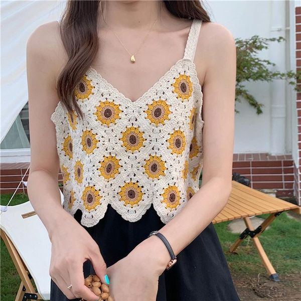 women's tanks & camis bohemian style women cropped embroidered crocheted flowers femme summer flower v-neck sleeveless clothes, White
women's tanks & camis bohemian style women cropped embroidered crocheted flowers femme summer flower v-neck sleeveless clothes, White