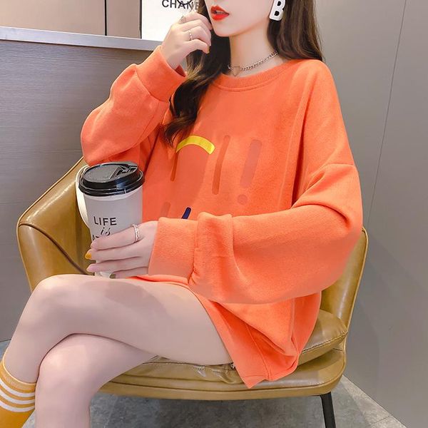 women's hoodies & sweatshirts autumn korean style loose plus-size o neck letters printed thin long sleeve casual oversized 260a, Black
women's hoodies & sweatshirts autumn korean style loose plus-size o neck letters printed thin long sleeve casual oversized 260a, Black