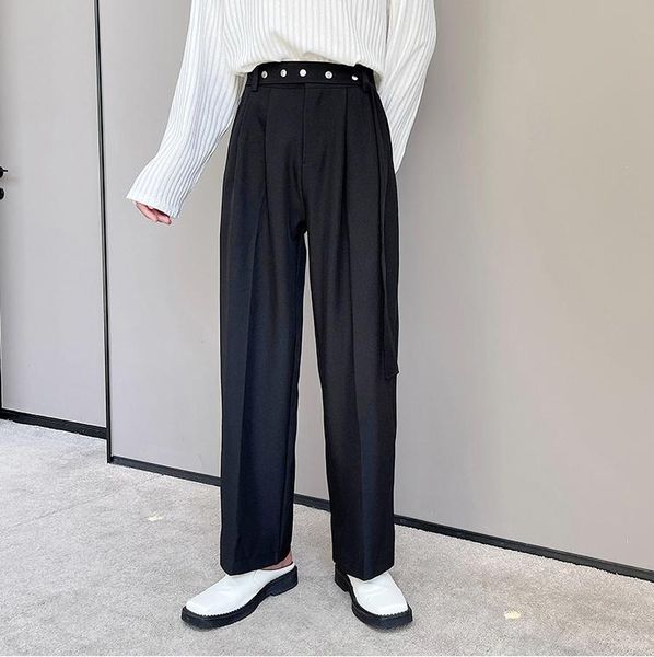 men's pants korean net red drop straight tube trousers men ins tide rivet design sense casual handsome broad leg, Black
men's pants korean net red drop straight tube trousers men ins tide rivet design sense casual handsome broad leg, Black