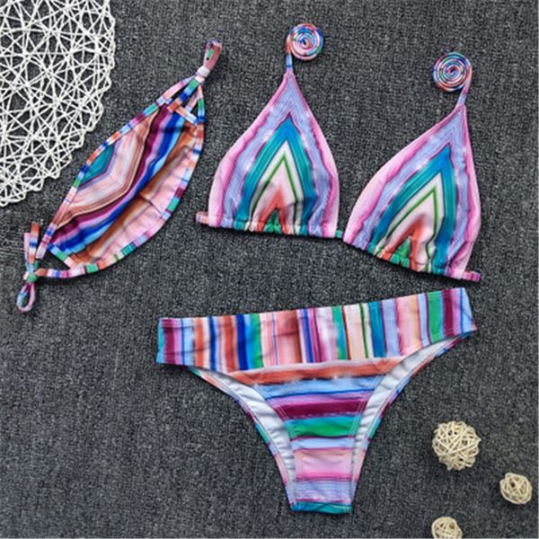 womens stripe bikinis swimwear suits fashion summer beach open back lady swimming 3pcs sets designer female wear mask sling swimsuits, White;black
womens stripe bikinis swimwear suits fashion summer beach open back lady swimming 3pcs sets designer female wear mask sling swimsuits, White;black