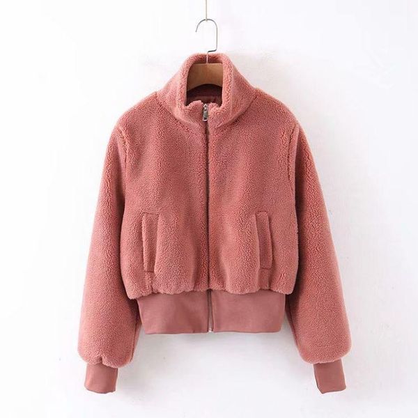 women's jackets hcbless 2021 autumn and winter zipper high collar loose lamb fur coat woolen jacket, Black;brown
women's jackets hcbless 2021 autumn and winter zipper high collar loose lamb fur coat woolen jacket, Black;brown
