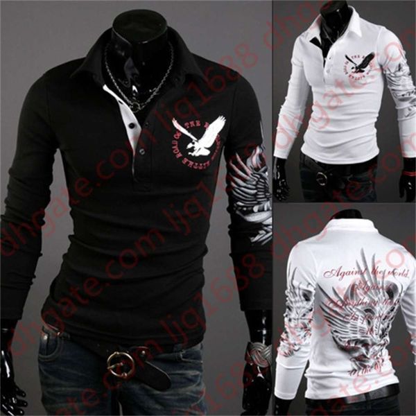 men's t shirt fashion brand clothing eagle printed t shirt men casual long sleeve kpop men hip hop funny polyester t shirts tees, White;black
men's t shirt fashion brand clothing eagle printed t shirt men casual long sleeve kpop men hip hop funny polyester t shirts tees, White;black