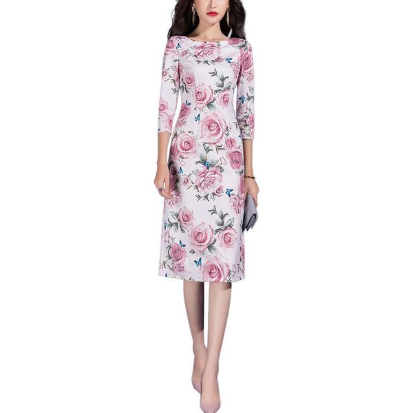 casual dresses fashion 2021 women spring three quarter sleeve floral knitted dress, Black;gray
casual dresses fashion 2021 women spring three quarter sleeve floral knitted dress, Black;gray
