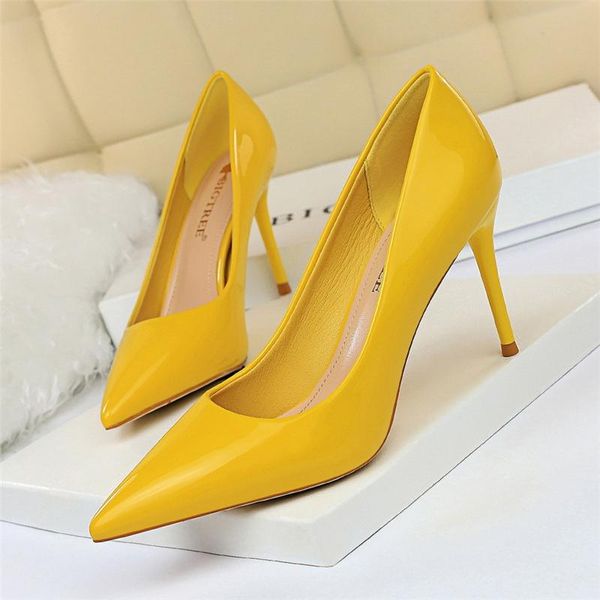 dress shoes 2021 spring elegant women stiletto high heels pumps tacones yellow blue pink patent leather office lady party, Black
dress shoes 2021 spring elegant women stiletto high heels pumps tacones yellow blue pink patent leather office lady party, Black
