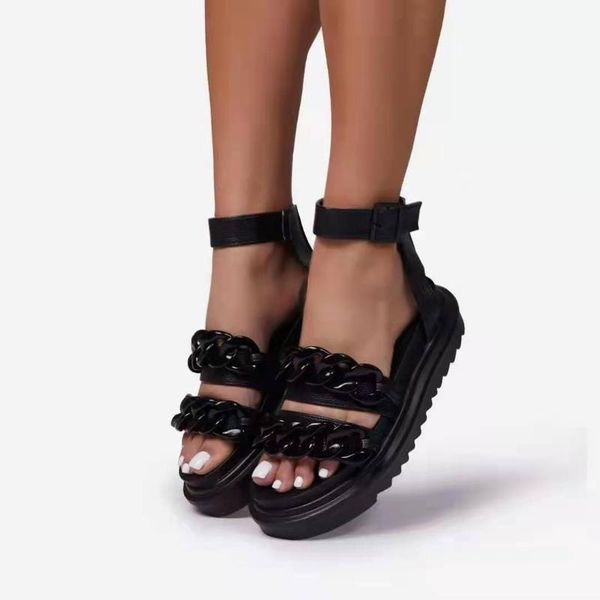 sandals retro women snake flat platform ladies wedge women's shoes woman casual buckle strap chain female summer 2021, Black
sandals retro women snake flat platform ladies wedge women's shoes woman casual buckle strap chain female summer 2021, Black