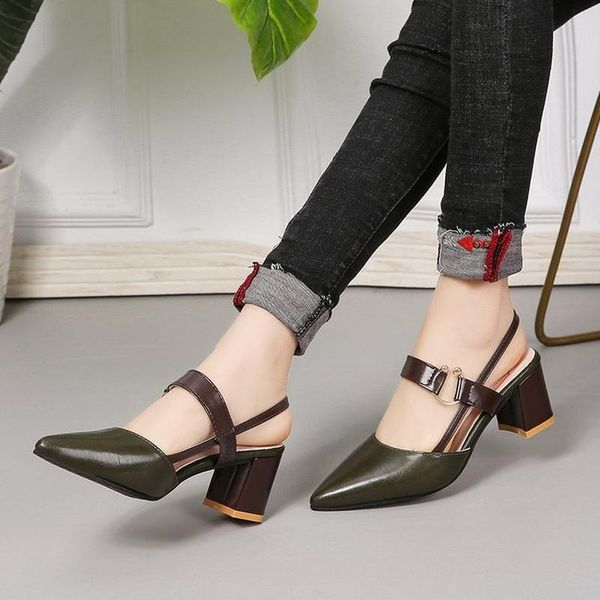 dress shoes 2021 sandals women's summer pointy chunky large size fashion woman, Black
dress shoes 2021 sandals women's summer pointy chunky large size fashion woman, Black