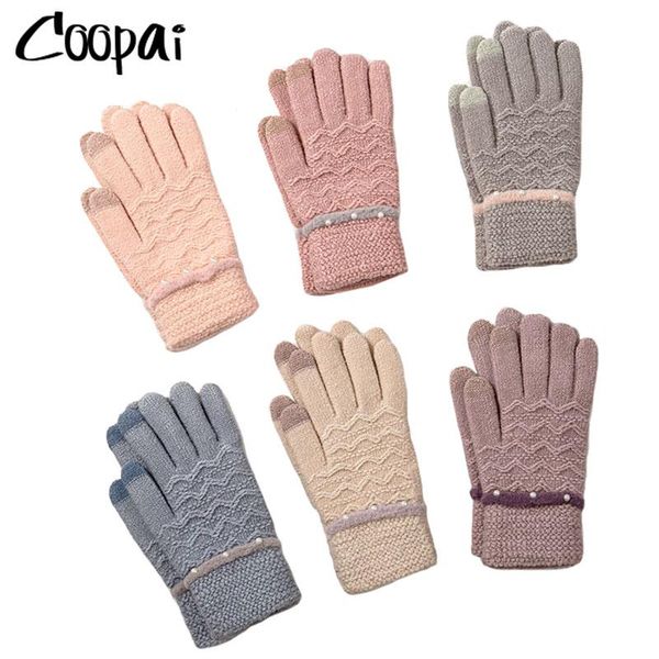 five fingers gloves winter for women knitted thick touch screen female wrist mittens pearl decoration ladies warm guantes, Blue;gray
five fingers gloves winter for women knitted thick touch screen female wrist mittens pearl decoration ladies warm guantes, Blue;gray
