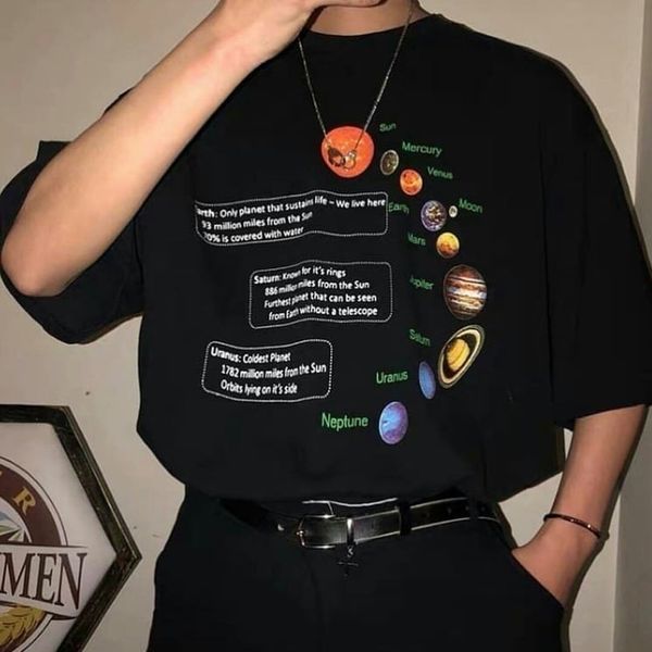 solar system t-shirt geek t shirt korean fashion oversized tee hipsters grunge style shirt pluto tee shirts jupiter saturn o-nec 210302, White
solar system t-shirt geek t shirt korean fashion oversized tee hipsters grunge style shirt pluto tee shirts jupiter saturn o-nec 210302, White