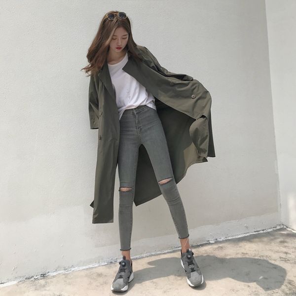 2021 new autumn women thin windproof loose long trench coat casual female double breasted belt three quarter sleeve outwear xrfk, Tan;black
2021 new autumn women thin windproof loose long trench coat casual female double breasted belt three quarter sleeve outwear xrfk, Tan;black