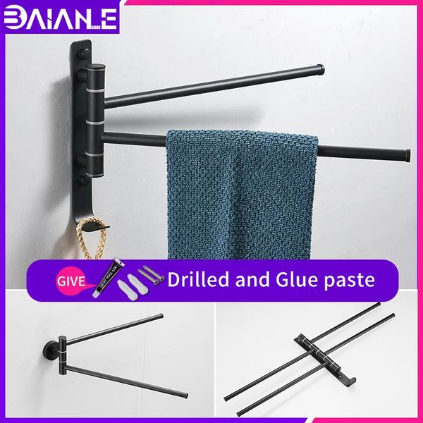 bathroom rotating double towel racks stainless steel black towel holder hook wall mounted glue paste washroom bar
bathroom rotating double towel racks stainless steel black towel holder hook wall mounted glue paste washroom bar