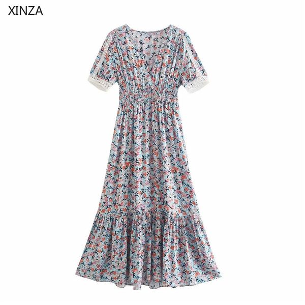 casual dresses elegant floral print summer women short puff sleeve ruffle party woman elastic waist vintage midi pfh5, Black;gray
casual dresses elegant floral print summer women short puff sleeve ruffle party woman elastic waist vintage midi pfh5, Black;gray