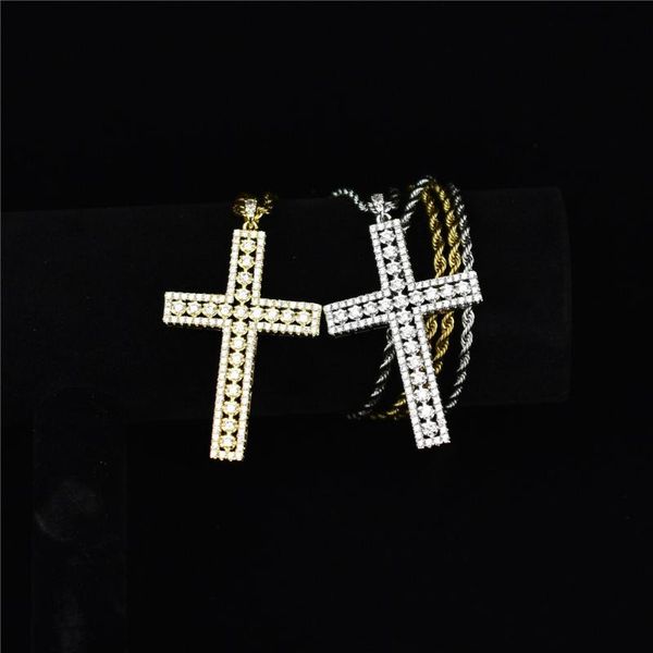pendant necklaces classic cross gold silver color copper material cz necklace men women hip hop jewelry with stainless steel chain
pendant necklaces classic cross gold silver color copper material cz necklace men women hip hop jewelry with stainless steel chain