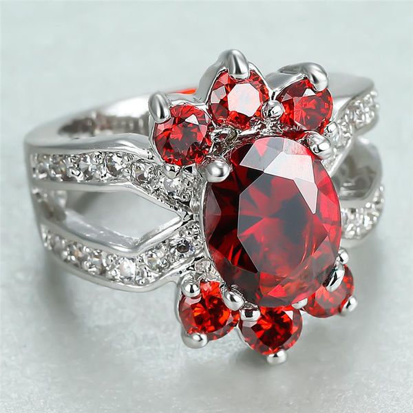 wedding rings charm female red crystal stone ring luxury big silver color engagement cute bridal oval zircon for women, Slivery;golden 
wedding rings charm female red crystal stone ring luxury big silver color engagement cute bridal oval zircon for women, Slivery;golden
