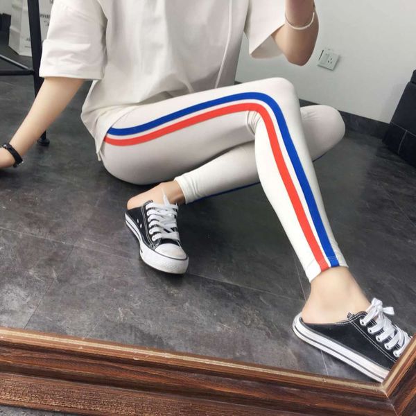 spring modal striped elastic tight sports leggings high waisted women's magic pants, Black
spring modal striped elastic tight sports leggings high waisted women's magic pants, Black