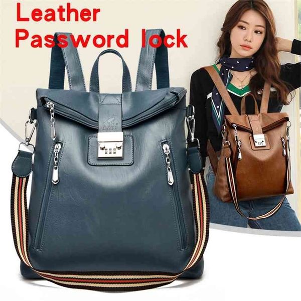 password lock anti-theft backpack female high-end travel computer bag large-capacity leather waterproof personalized 210922
password lock anti-theft backpack female high-end travel computer bag large-capacity leather waterproof personalized 210922