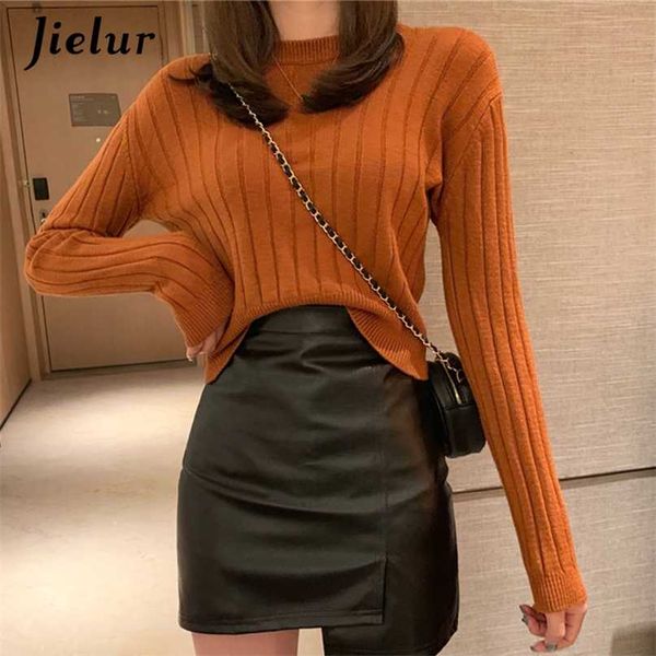 jielur sweater women autumn winter o-neck knitted sweaters basic pull femme chic slim solid color short pullovers jumper soft 211214, White;black
jielur sweater women autumn winter o-neck knitted sweaters basic pull femme chic slim solid color short pullovers jumper soft 211214, White;black