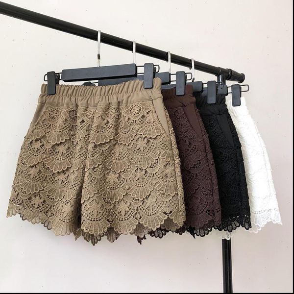 lace shorts women spring autumn high waist shorts elastic wide leg short shorts black white ladies short feminino, White;black
lace shorts women spring autumn high waist shorts elastic wide leg short shorts black white ladies short feminino, White;black