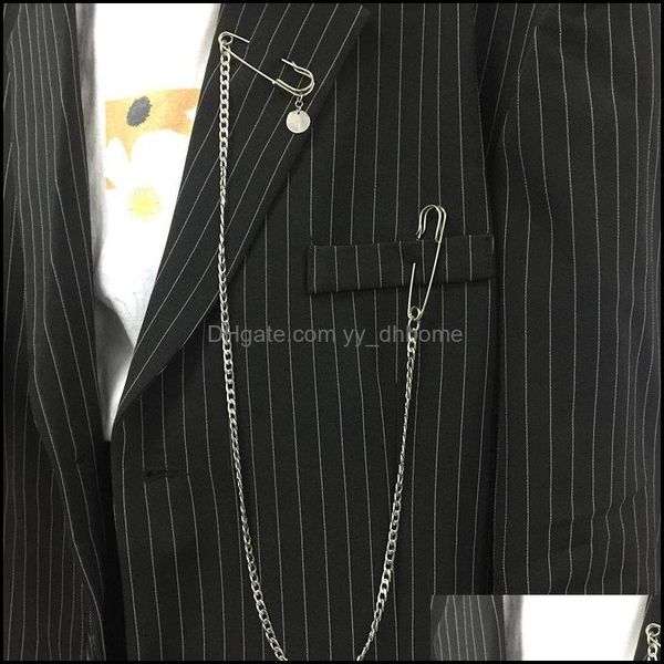 pins, brooches jewelry punk pendant double pin clip chain brooch japan korea for men women street ins long metal chest trendy aessories drop, Gray
pins, brooches jewelry punk pendant double pin clip chain brooch japan korea for men women street ins long metal chest trendy aessories drop, Gray