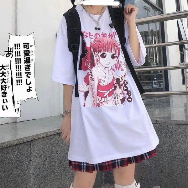 women's t-shirt female cotton short sleeve summer japanese cute cartoon print komatsu hara sufeng student aesthetic, White
women's t-shirt female cotton short sleeve summer japanese cute cartoon print komatsu hara sufeng student aesthetic, White