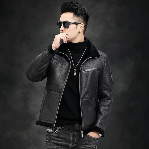 men's leather & faux 2021 real jackets male autumn winter black warm thick woolen liner suede coats fashion clothing veste homme gmm520
men's leather & faux 2021 real jackets male autumn winter black warm thick woolen liner suede coats fashion clothing veste homme gmm520