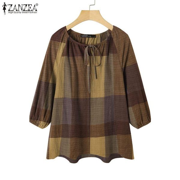 women's blouses & shirts 2022 spring summer fashion women plaid blouse bandage 3/4 sleeve casual a-line oversized blusa feminina, White
women's blouses & shirts 2022 spring summer fashion women plaid blouse bandage 3/4 sleeve casual a-line oversized blusa feminina, White