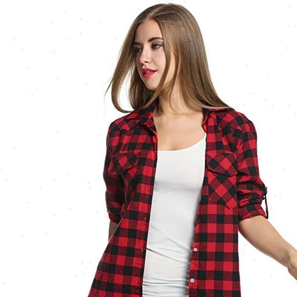 womens plaid flannel shirts casual button roll up sleeve slim fit workwear female blouse 2021, White
womens plaid flannel shirts casual button roll up sleeve slim fit workwear female blouse 2021, White