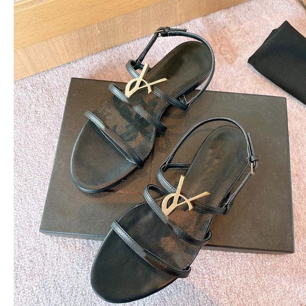 genuine leather women sandals logo decoration slides lady summer beach shoes woman flat, Black
genuine leather women sandals logo decoration slides lady summer beach shoes woman flat, Black